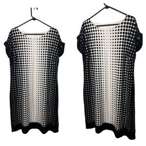 Chico's Ladies Short Sleeve White Black Business Office Wear Career Dress SZ 3